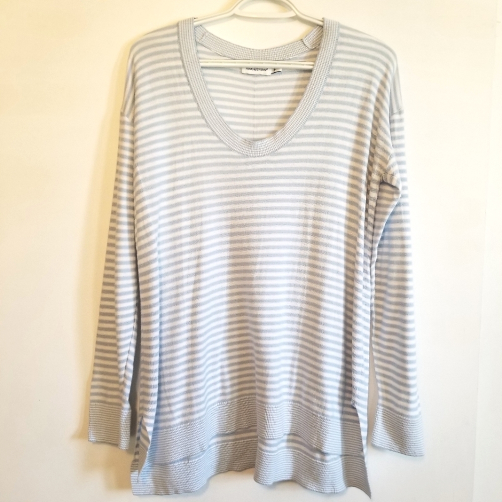 Vineyard Vines Baby Blue White Stripe Sweater Medium
